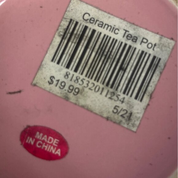 Pink Ceramic Floral Teapot With Handle & Spout - Picture 7 of 7